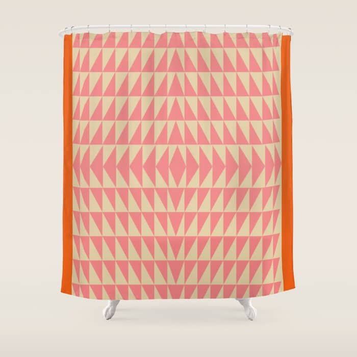 Bold Triangle Pattern In Pink And Orange Shower Curtain