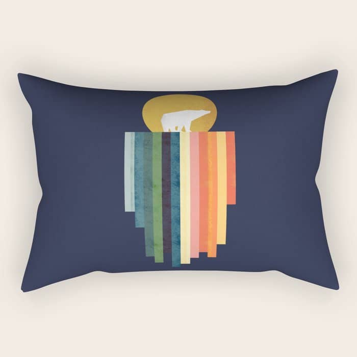 Polar Bear On Ice Cream Rectangular Pillow