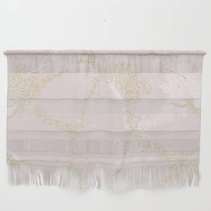 Elegant Modern Blush Pink Gold Pastel Marble Wall Hanging