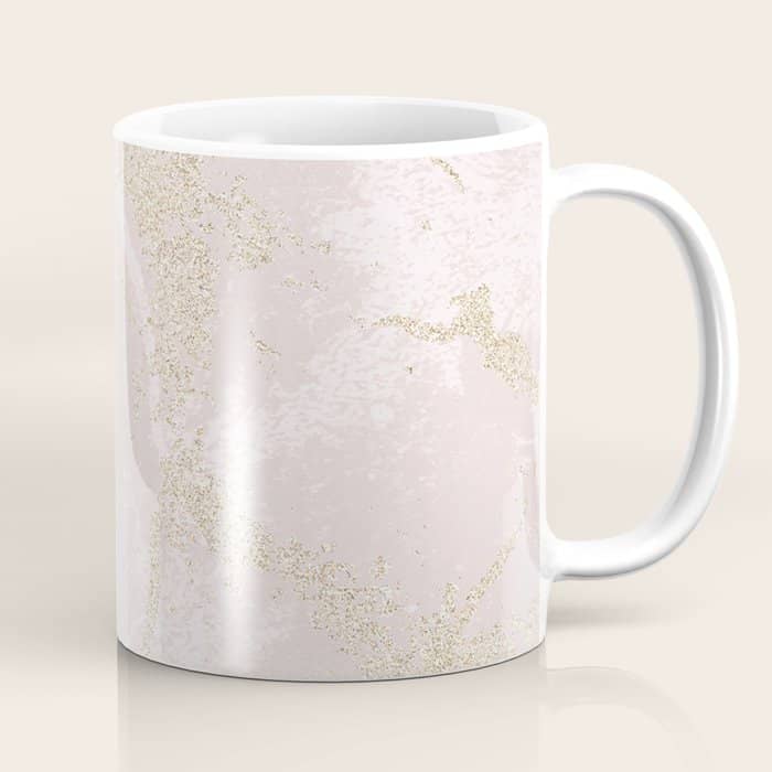 Elegant Modern Blush Pink Gold Pastel Marble Coffee Mug