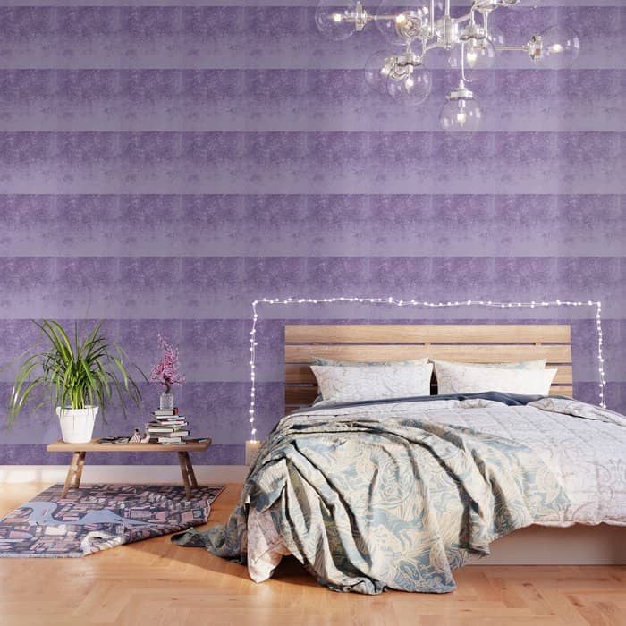 Modern Elegant Lavender Lilac Glitter Marble Wallpaper