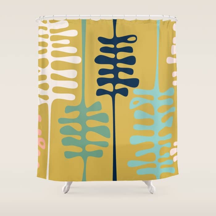 Abstract Jungle - Mustard Shower Curtain