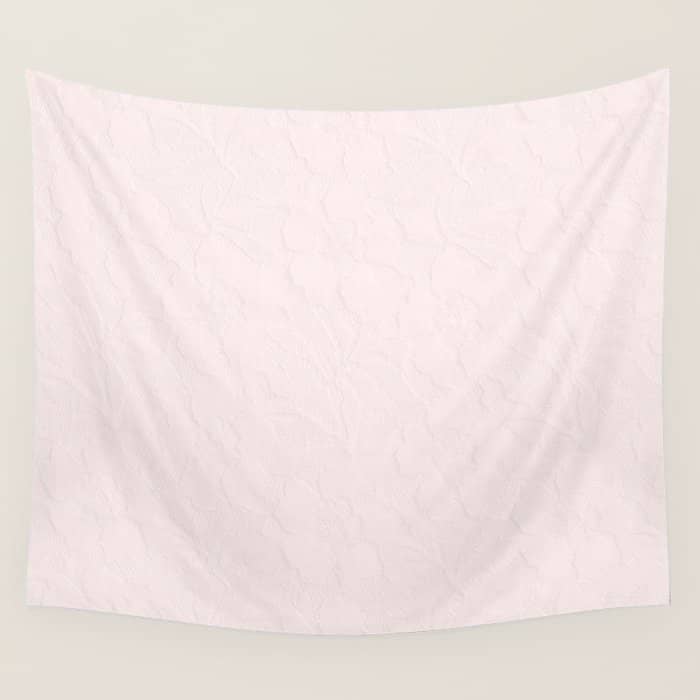 Elegant Vintage Blush Pink French Floral Lace Wall Tapestry