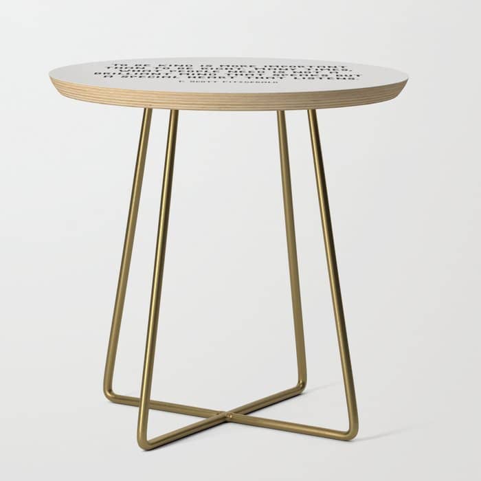To Be Kind Is More Important... F. Scott Fitzgerald Quote Side Table