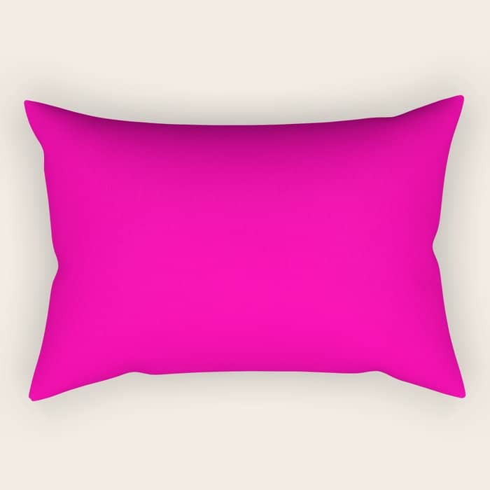 Girly Modern Neon Pink Solid Color Rectangular Pillow