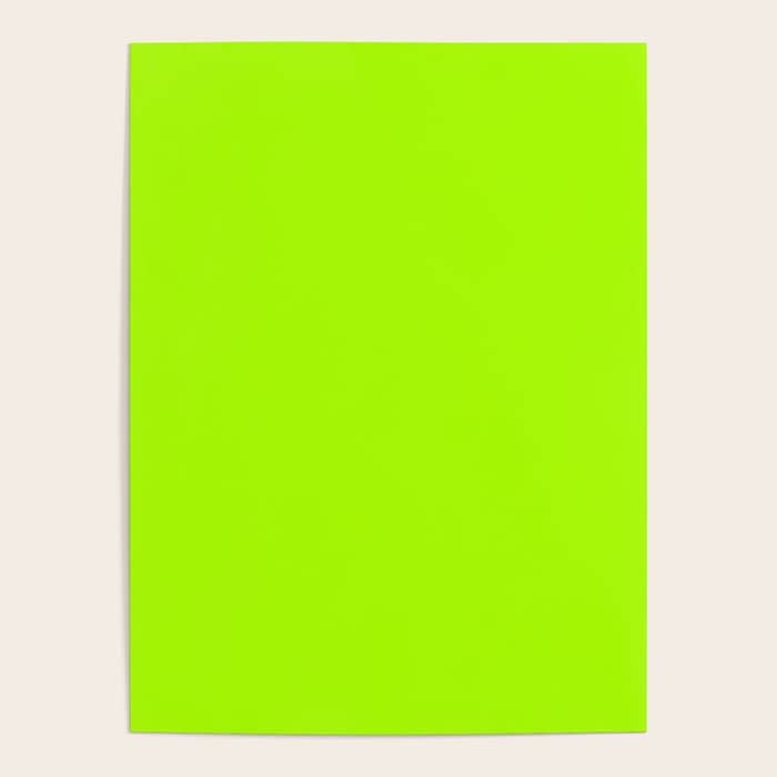 Trendy Modern Lime Green Neon Color Poster