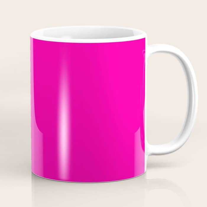 Girly Modern Neon Pink Solid Color Coffee Mug