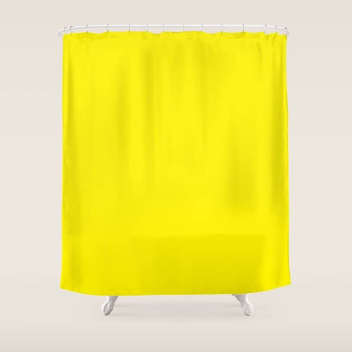 Modern Abstract Bright Yellow Neon Color Shower Curtain