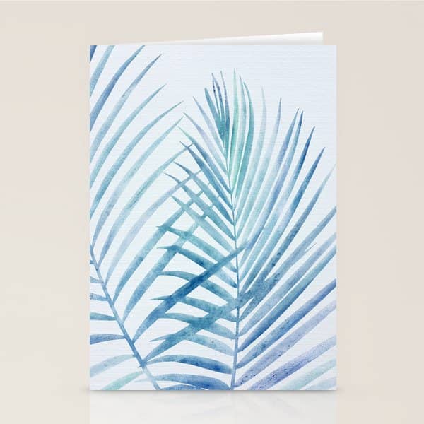 Coastal Palms Watercolor Stationery Card