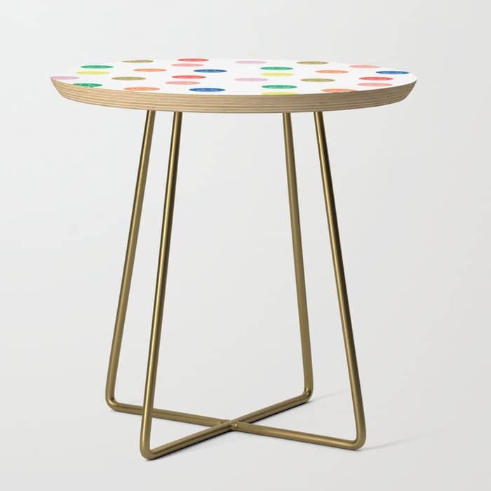 Smiley Faces Happy Simple Rainbow Colors Pattern Smile Face Kids Nursery Boys Girls Decor Side Table