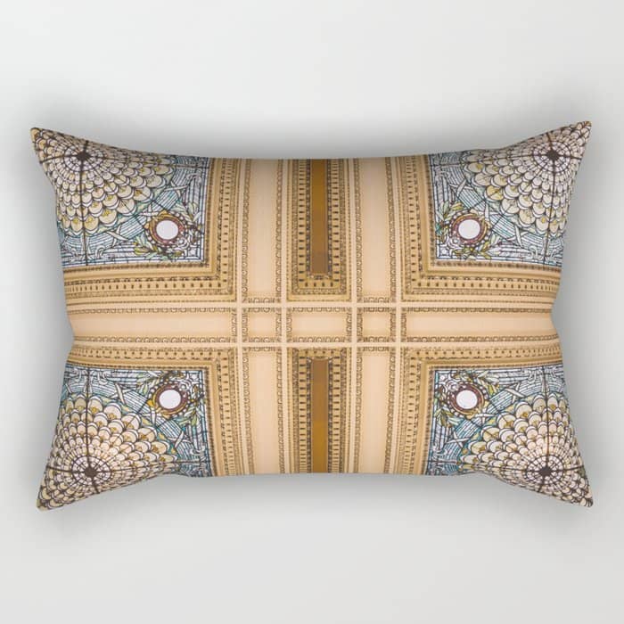 Teal X Gold X Washington Dc Architecture Rectangular Pillow
