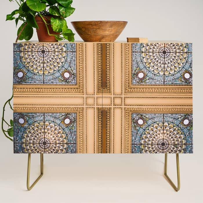 Teal X Gold X Washington Dc Architecture Credenza