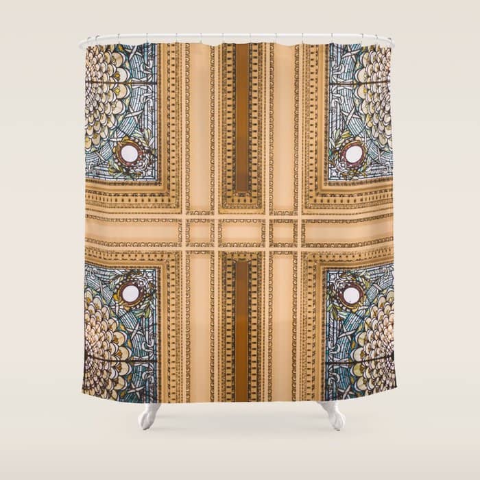 Teal X Gold X Washington Dc Architecture Shower Curtain