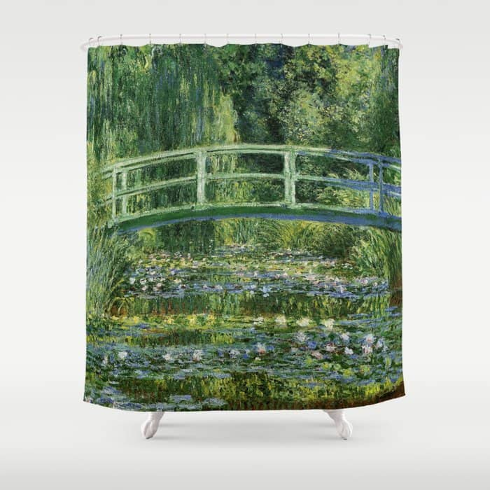 Water Lilies And Japanese Footbridge, Claude Monet Shower Curtain