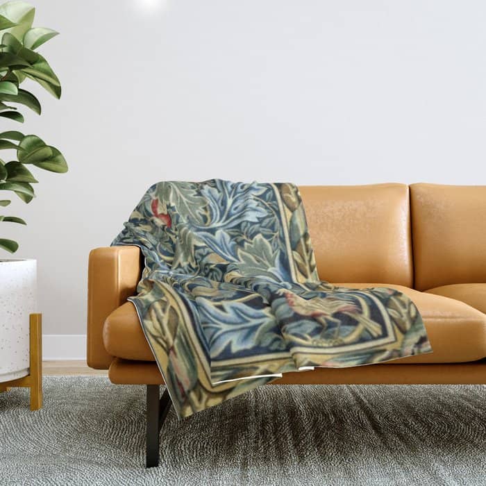 William Morris Birds And Acanthus Throw Blanket