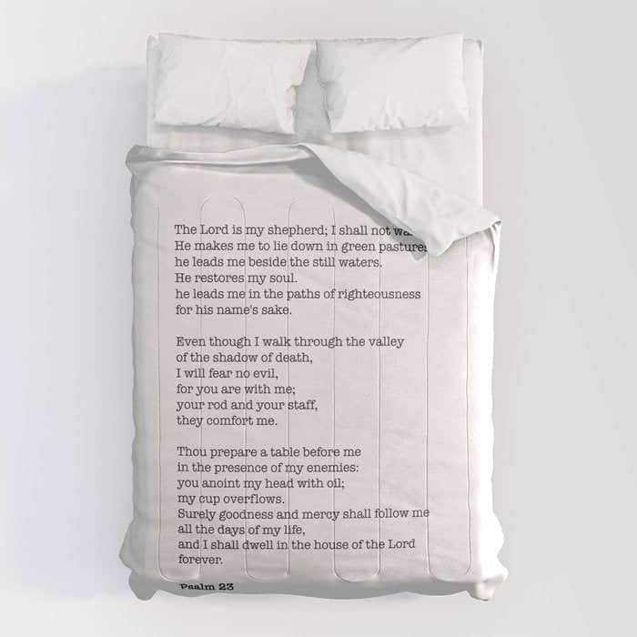 Psalm 23 Bible Verse Print - The Lord Is My Shepherd Comforter