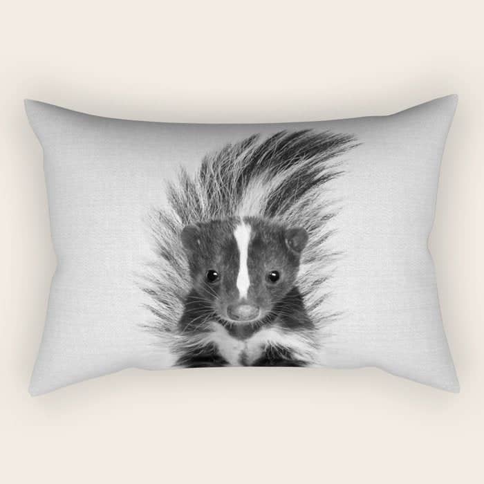 Skunk - Black & White Rectangular Pillow