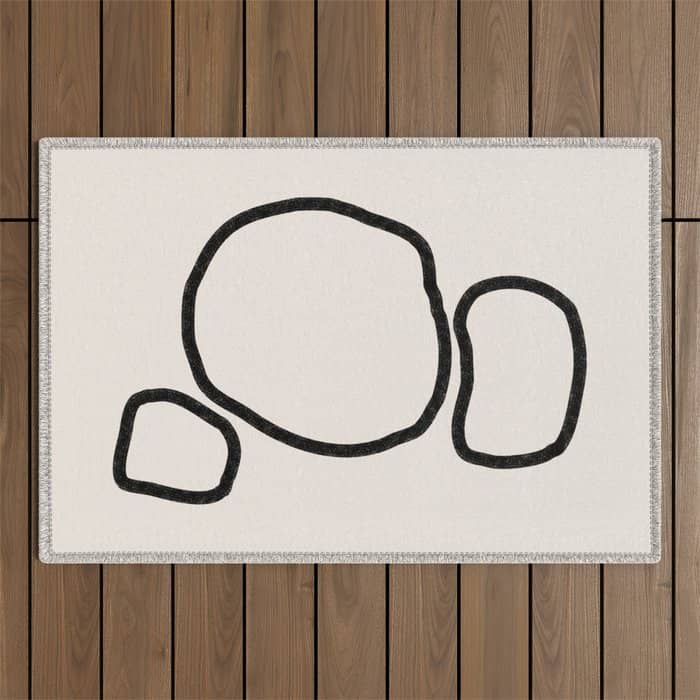 Abstract Stones, Minimalist Art Outdoor Rug