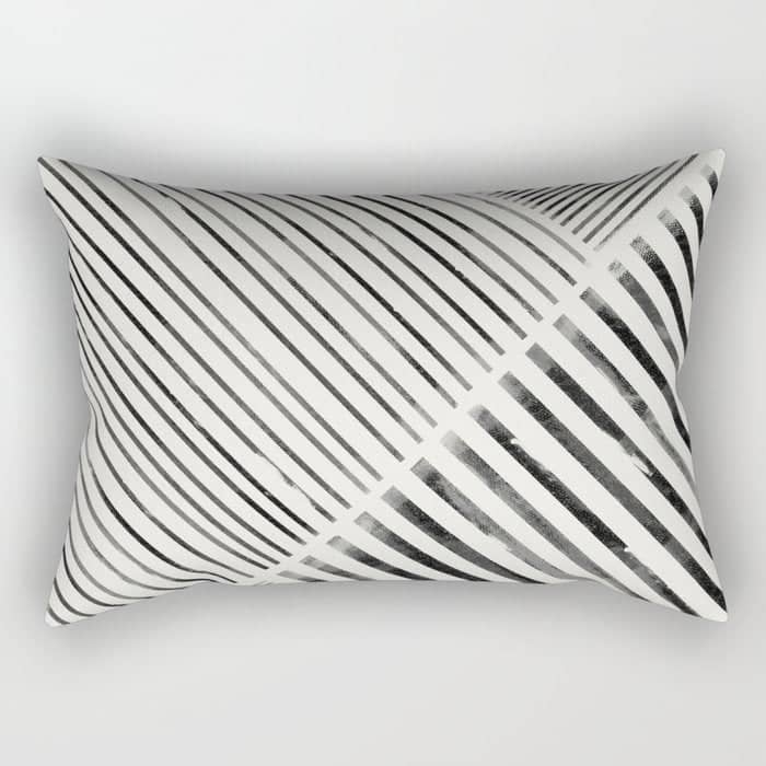 Black And White Stripes, Abstract Rectangular Pillow