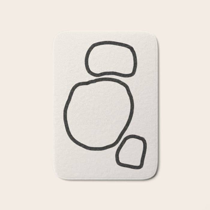 Abstract Stones, Minimalist Art Bath Mat