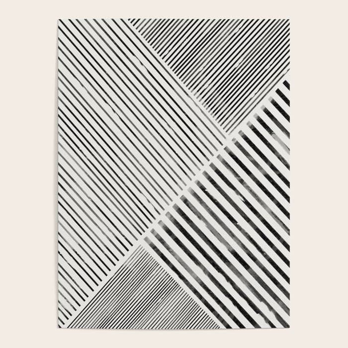 Black And White Stripes, Abstract Poster