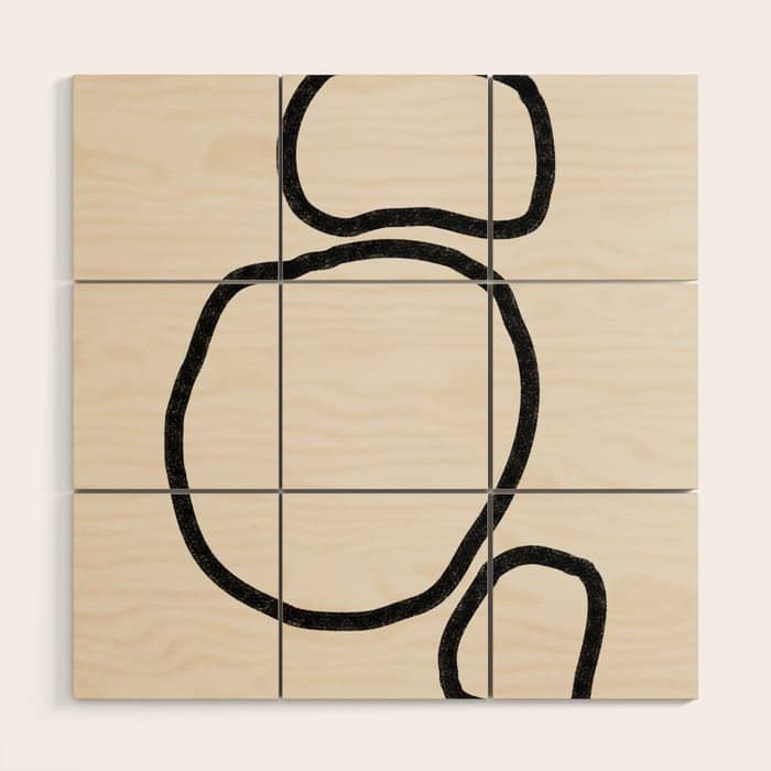 Abstract Stones, Minimalist Art Wood Wall Art