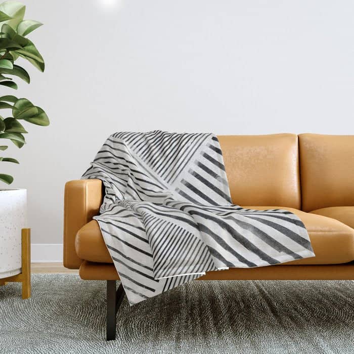 Black And White Stripes, Abstract Throw Blanket