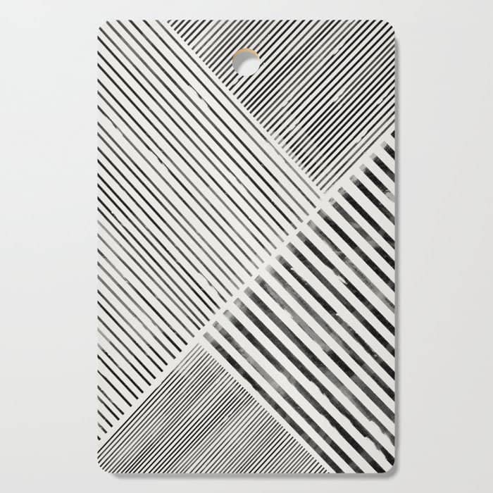 Black And White Stripes, Abstract Cutting Board