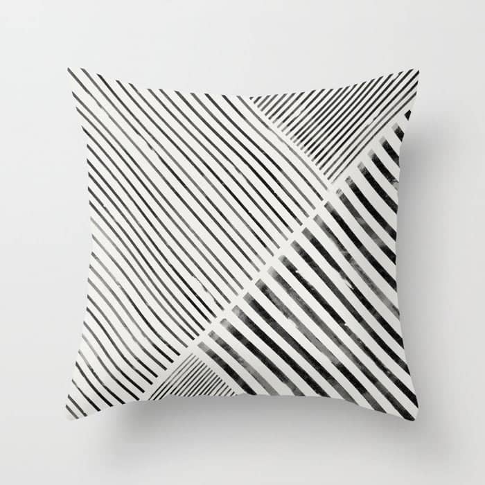 Black And White Stripes, Abstract Throw Pillow