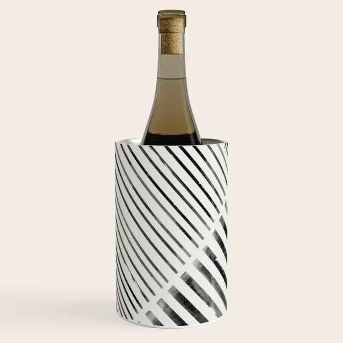 Black And White Stripes, Abstract Wine Chiller