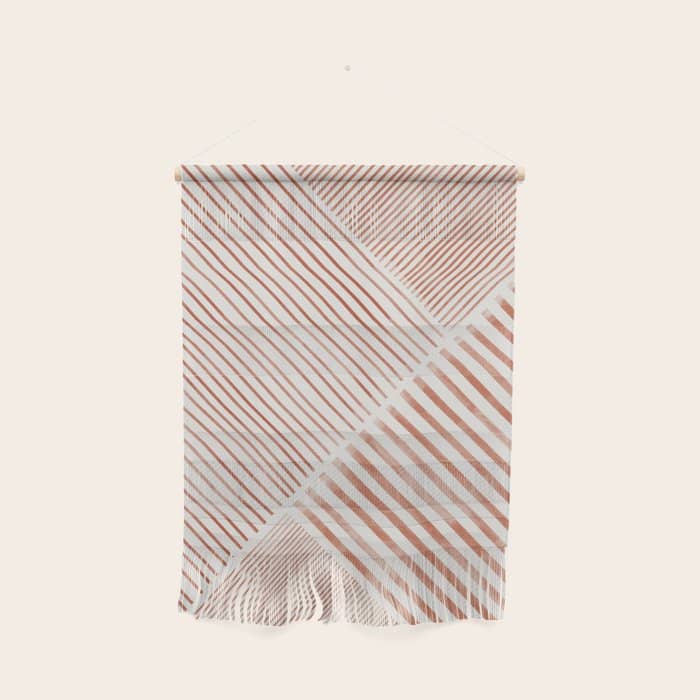 Blush Pink Stripes, Geometric Art Wall Hanging