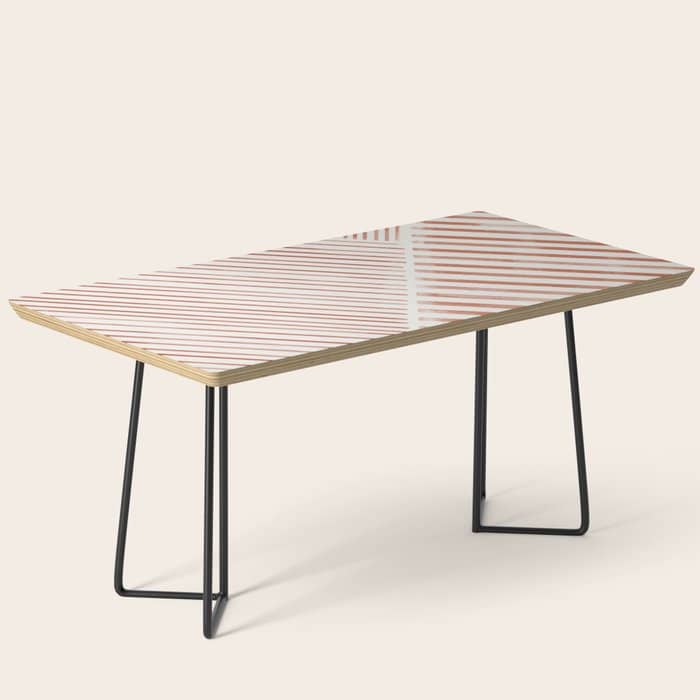 Blush Pink Stripes, Geometric Art Coffee Table