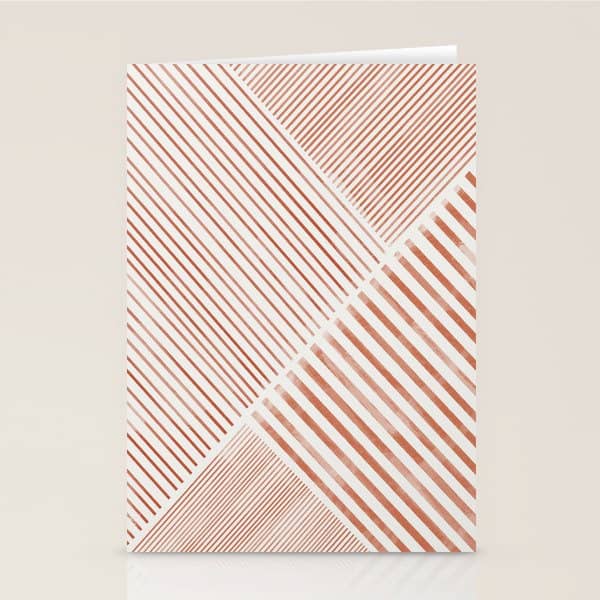 Blush Pink Stripes, Geometric Art Stationery Card