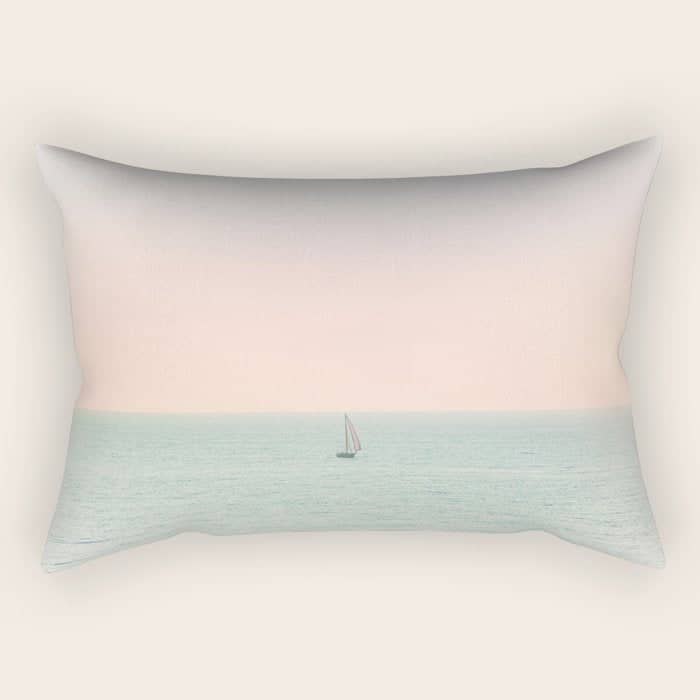 Sky Blush X Ocean Art Rectangular Pillow