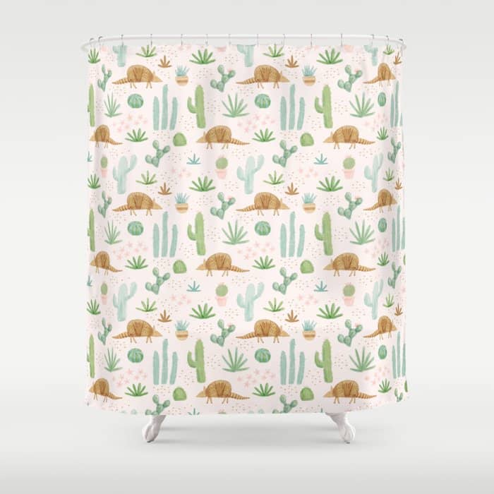 Armadillos In The Desert - Watercolor Shower Curtain
