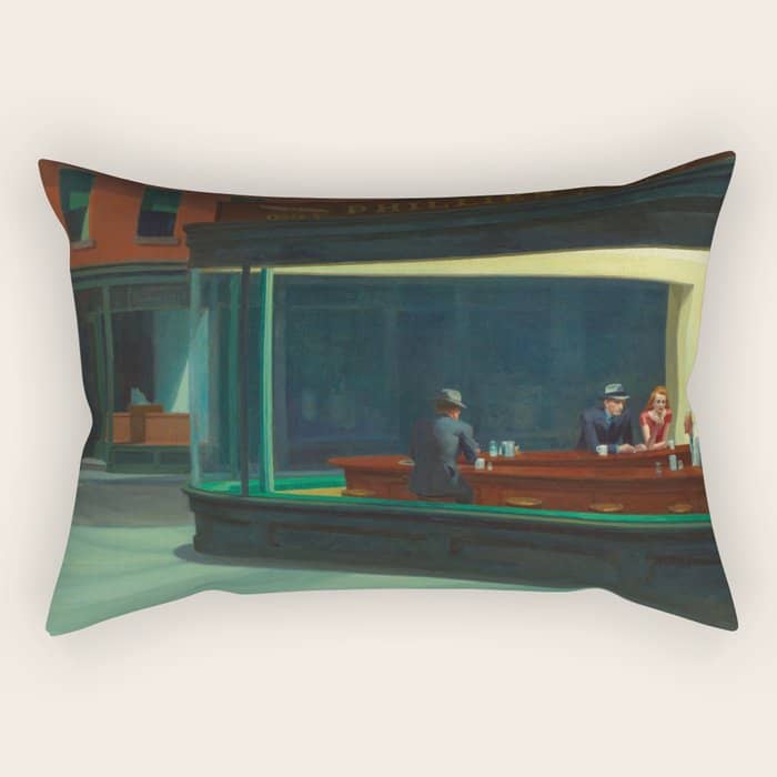 Nighthawks By Edward Hopper Rectangular Pillow