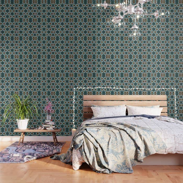 Persian Mosaic - Turquoise & Gold Palette Wallpaper
