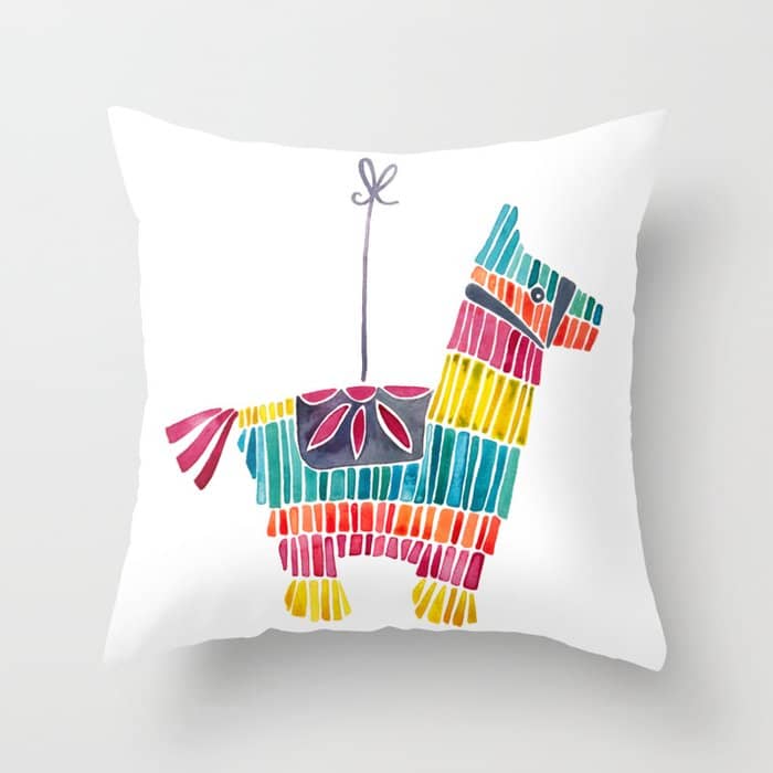 Mexican Donkey PinìAta - Cmyk Palette Throw Pillow