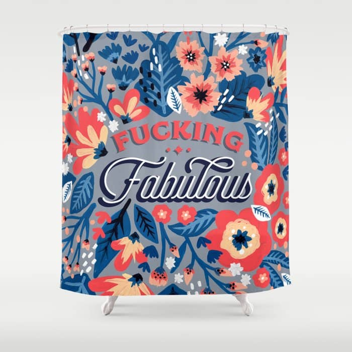 F*Cking Fabulous - Denim & Coral Palette Shower Curtain
