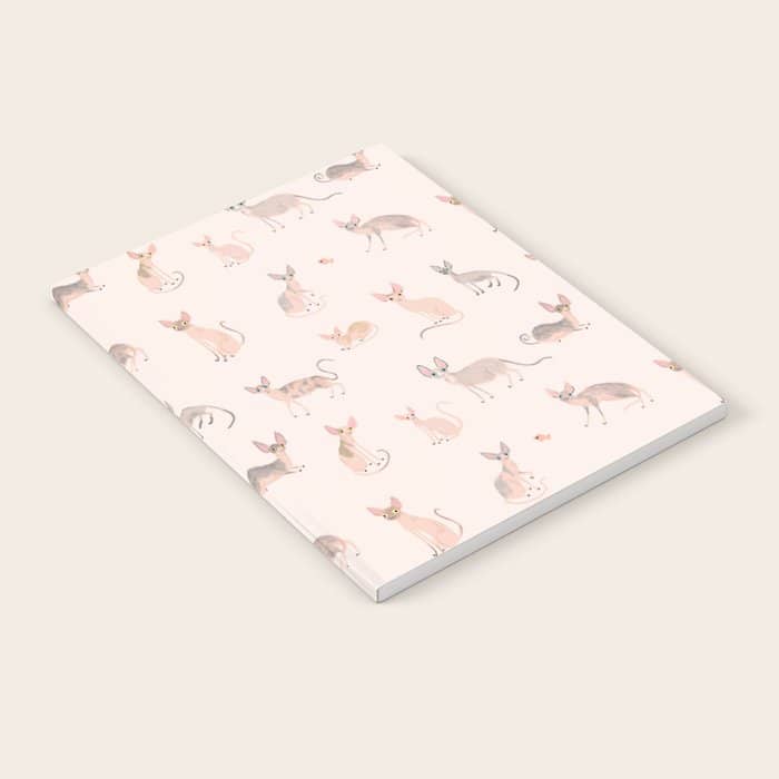 Sphynx Cats - No Furr Don'T Care - Cat Pink Notebook