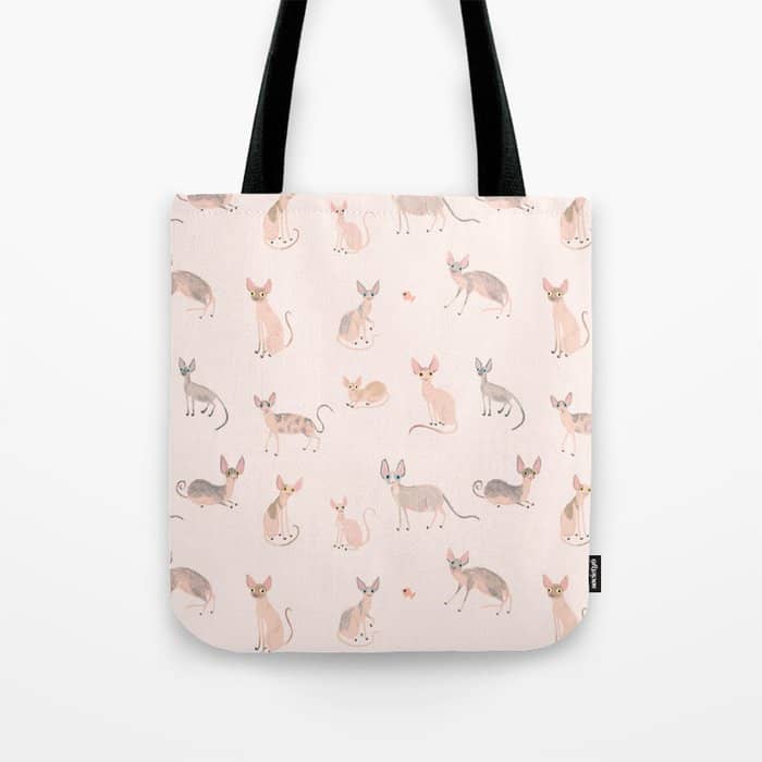 Sphynx Cats - No Furr Don'T Care - Cat Pink Tote Bag