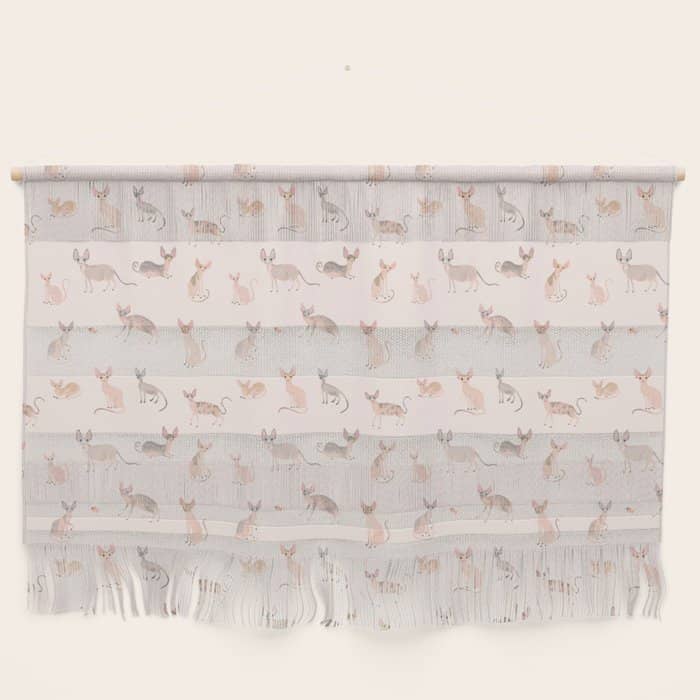 Sphynx Cats - No Furr Don'T Care - Cat Pink Wall Hanging