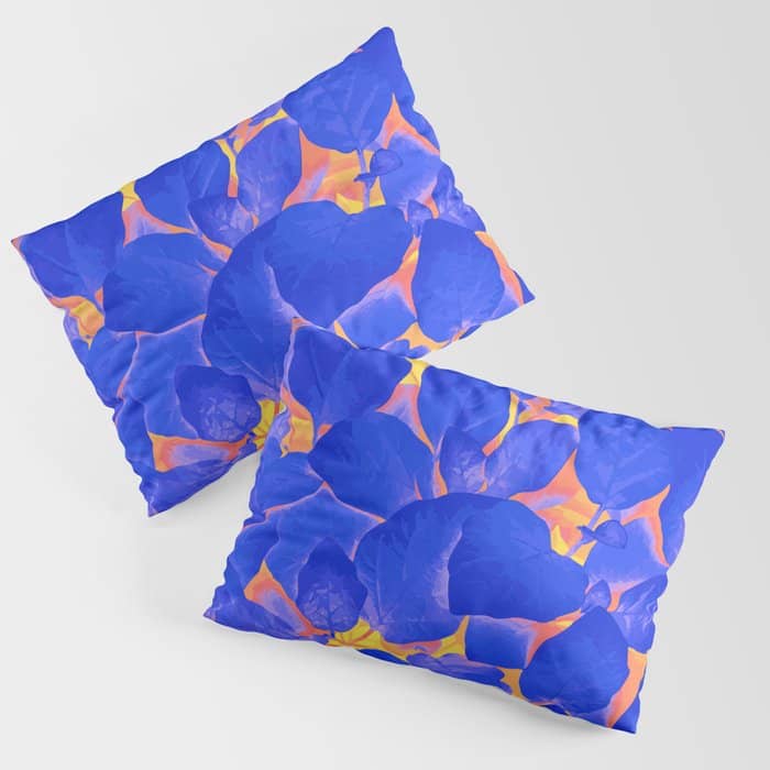 Supercontrast, Pop Of Color Ultraviolet Nature, Floral Graphic Design Pillow Sham