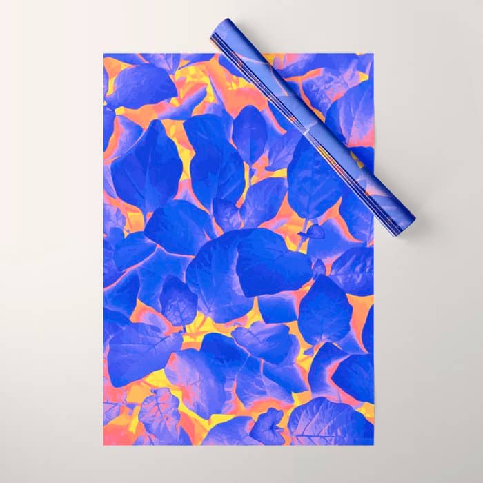 Supercontrast, Pop Of Color Ultraviolet Nature, Floral Graphic Design Wrapping Paper