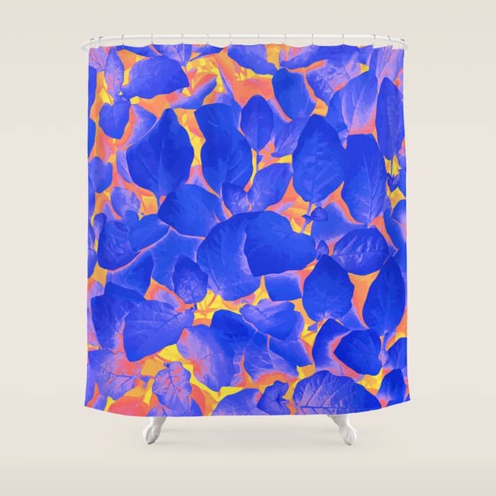 Supercontrast, Pop Of Color Ultraviolet Nature, Floral Graphic Design Shower Curtain