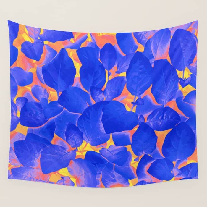 Supercontrast, Pop Of Color Ultraviolet Nature, Floral Graphic Design Wall Tapestry