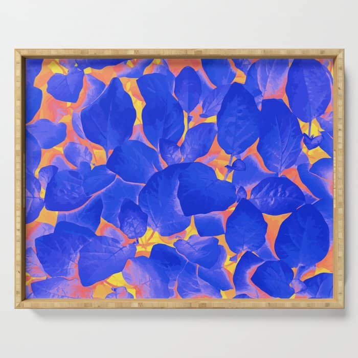 Supercontrast, Pop Of Color Ultraviolet Nature, Floral Graphic Design Serving Tray