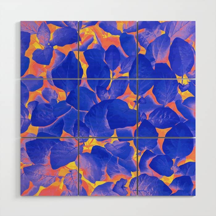 Supercontrast, Pop Of Color Ultraviolet Nature, Floral Graphic Design Wood Wall Art