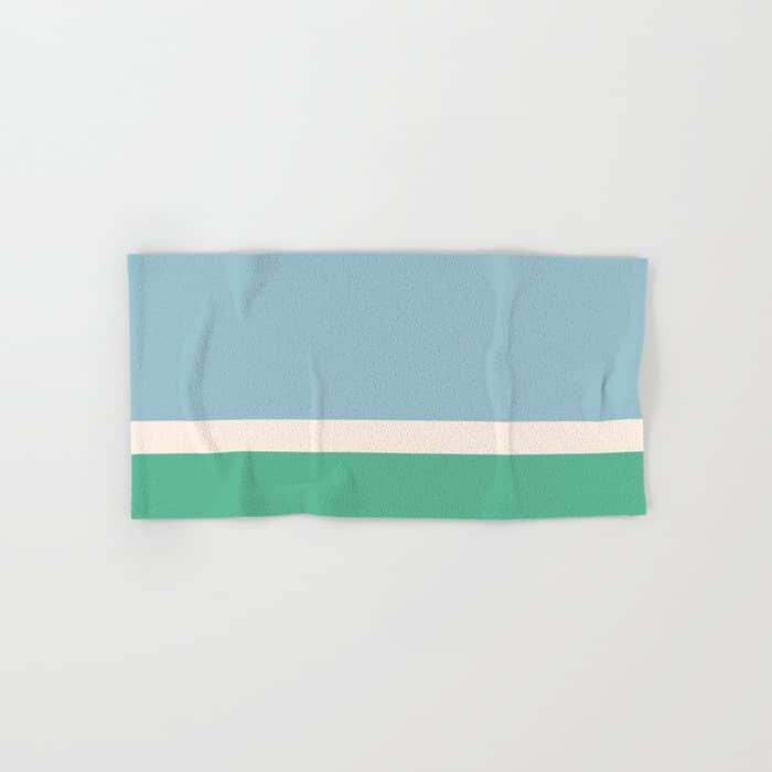 Juniper Color Block Blue And Green Bath Towel