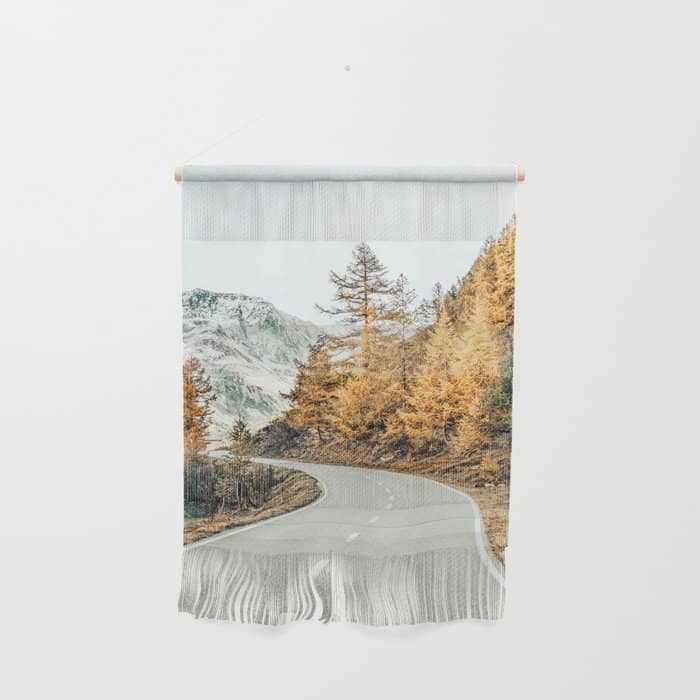 Snow + Golden Pine Photography Landscape Wall Decor, Scenic Nature Wall Hanging